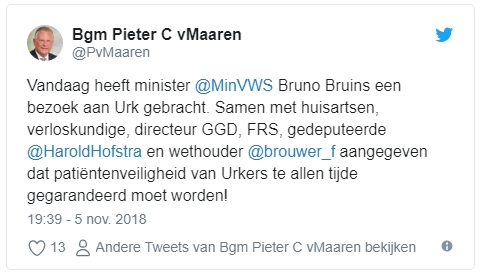 Burgemeester Van Maaren op Twitter